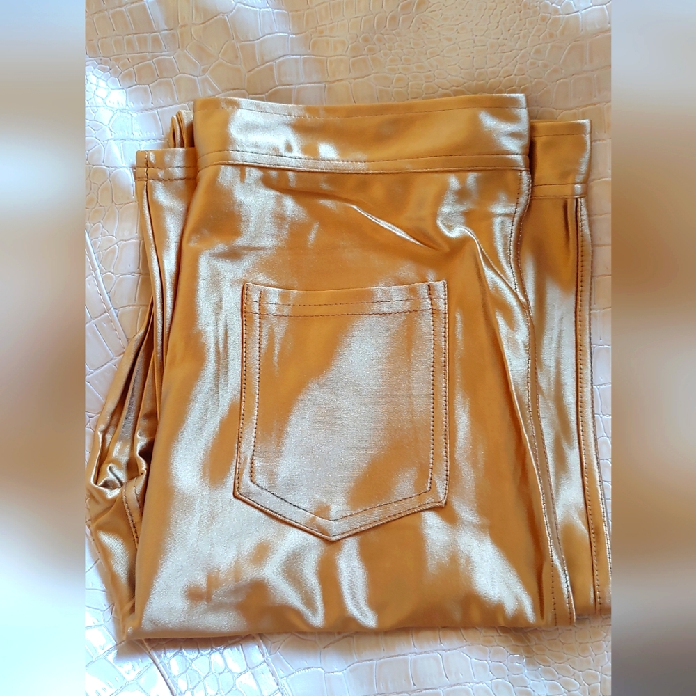 American Apparel Disco Pants in Gold Caramel - Picture 3 of 5